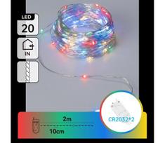 Aigostar - LED Kalėdinė girlianda 20xLED/2xCR2032 2m daugiaspalvė