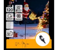 Aigostar -LED Lauko kalėdinė dekoracija 120xLED/8 funkcijų 80 cm IP44 Santa/šiltai balta