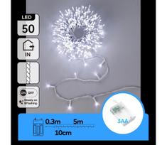 Aigostar - LED Kalėdinė girlianda 50xLED/3xAA 5,3m šaltai balta