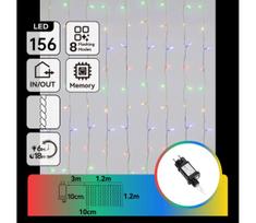 Aigostar - LED Lauko kalėdinė girlianda 156xLED/8 funkcijų 4,2x1,2m IP44 įvairiaspalvė
