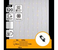 Aigostar - LED lauko kalėdinė girlianda 120xLED/8 funkcijų 3,9x1,2m IP44 šiltai balta