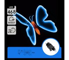 Aigostar - LED Lauko dekoracija 468xLED 75 cm IP44 drugelis/mėlyna