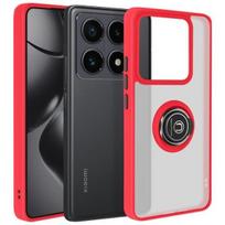 Antishock dėklas - Xiaomi 14T Pro - Metalinis žiedas - Vaizdo palaikymas - Raudona
