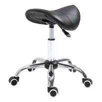 Juoda balno formos darbo taburetė su paminkštinta sėdyne, reguliuojamas aukštis 49–61 cm, 5 ratukai