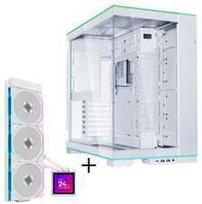 Lian Li O11 Dynamic EVO RGB kompiuterio korpuso rinkinys + HydroShift II LCD-S 360TL AiO - balta