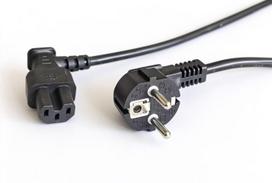 MicroConnect Power Cord CEE 7/7 - Angled  C15 2m black Power Cord