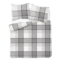 Šilta žieminė flanelinė patalynė 200x220 cm 6037B – pilkas languotas raštas