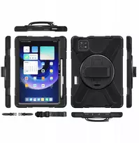 Strado Armor apsauginis dėklas su dirželiu, skirtas Xiaomi Mi Pad 6 / 6 Pro 2023 / 6 Pro, juodas – apsauginis su stovu