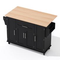 Mobili virtuvės sala 120x45x92 cm su ištraukiamu stalviršiu iki 70 cm stalčiais lentynomis ir ratukais virtuvei