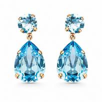 Auskarai „Crystal Drop IV (Aquamarine Blue)“ su Swarovski® kristalais