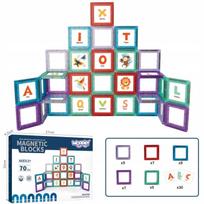 Magnetinis konstruktorius Woopie Learning Letters, 70 vnt., įvairių spalvų