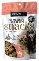 Skanėstas šunims Dr Malou Snacks Chicken Hearts, vištos širdelė, 0.150 kg