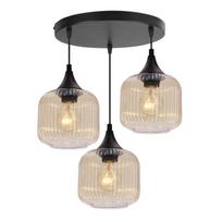 Šviestuvas lubų Candellux Lighting Estas 33-51684, E27, 3 x 40 W, gintaro sp. / juoda sp.
