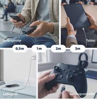 EFB USB-A to USB-C cable set 60W QC 3A 3x2m