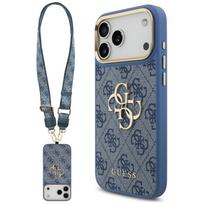 Case Guess 4G Big 4G Classic Logo Big  Strap Metal Buttons for iPhone 18 Pro Max / 17 Pro Max blue