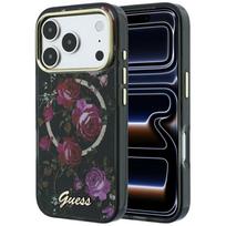 Case Guess IML Glitter Blossom Roses MagSafe for iPhone 18 Pro Max / 17 Pro Max black