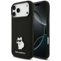 Karl Lagerfeld Silicone Choupette Metal Pin Case for iPhone 18 Pro Max / 17 Pro Max Black