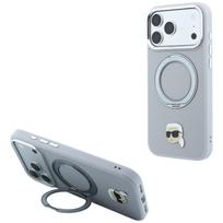 Case Karl Lagerfeld with Ring Stand 360 Karl Head Pin MagSafe for iPhone 18 Pro / 17 Pro Gray