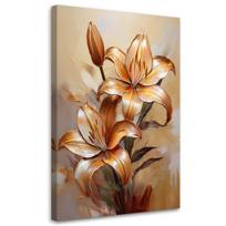 Paveikslas Ant Drobės, Lily Flower Orange Botanicals Painted