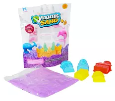 Purple kinetic sand with 5 castle-shaped moulds