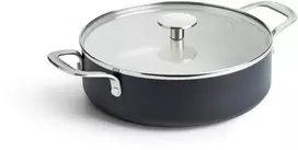 KitchenAid - Spalvota aliuminio keptuvė su 2 šoninėmis rankenomis - matinės juodos spalvos - 24 cm
