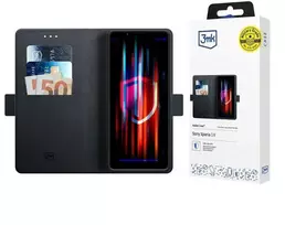 3mk Dėklas piniginė skirta Sony Xperia 1 V - Juodas