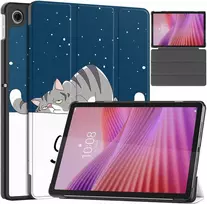 Planšetinio kompiuterio dėklas Strado-Tech Grafinis, skirtas Lenovo Tab 10.1 2025, su dangteliu – apsauginis su stovu