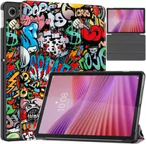 Planšetinio kompiuterio dėklas Strado-Tech Grafinis, skirtas Lenovo Tab 10.1 2025, su dangteliu – apsauginis su stovu
