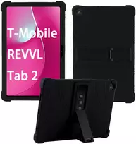 Strado-Tech Armor planšetinio kompiuterio dėklas T-Mobile T Planšetė 2 10.1 5G 2025, šarvuotas, juodas – apsauginis su stovu