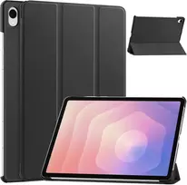 Planšetinio kompiuterio dėklas Strado-Tech Smart, skirtas Samsung Galaxy Tab S11 11 SM SMX736 su dangteliu, juodas – apsauginis su stovu