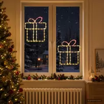 Kalėdinės langų dekoracijos (siluetai) LOVIISA 2 vnt. 160 LED