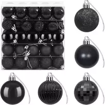 Kalėdų kamuoliukų rinkinys 100 vnt. Juoda 4 cm Polystirenas