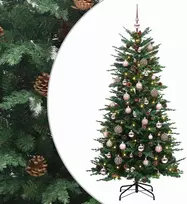 Dirbtinė Sulankstoma Kalėdų Eglutė 150 cm 150 LED Šilta balta