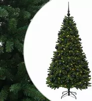 Dirbtinė vidutinio žalumo Kalėdų eglutė su rutuliu 210 cm