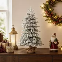Apsnigta mini Kalėdų eglutė 45 cm PVC ir PE Žalia ir balta