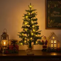 Mini Kalėdų medis 45 cm 25 LED Šilta balta PVC ir PE Žalia