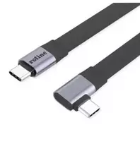USB kabelis Roline USB4 2.0, plokščias, tiesus ir su 90 laipsnių kampu, su Emark, CC žymėjimu, M/M, 8K UHD-2, 80Gbit/s, 240 W, juodas