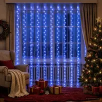 Užuolaidų girlianda 300 LED Mėlyna 300 x 300 cm