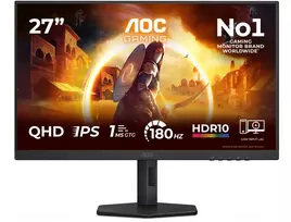 Monitorius AOC G4 Q27G4XF, 68.6 cm (27"), 2560 x 1440 pikselių, Quad HD, LED, 1 ms, Juodas, Pilkas/Damaged package (Pažeista pakuotė)