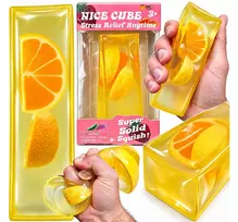 Magy Squishy ledo kubas su apelsinu coconut oil minkomas žaislas 13 cm.