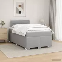 Lova su čiužiniu ir LED apšvietimu Šviesiai pilka 120 x 200 cm