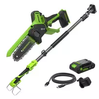Mini šakų genėtuvas 15cm BL 24V su ilga rankena (2Ah akumuliatorius + kroviklis) CS1522GA3, GREENWORKS