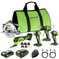 5vnt įrankių rinkinys CK351A1 (krepšys + 2.0Ah + 4Ah + 65W USB kroviklis), GREENWORKS