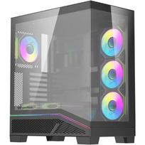 Darkflash Kompiuterio korpusas K430 Black +6F, 6 ventiliatoriai, ATX, 7 PCIe, 3 SSD, 3 HDD, USB-C 10Gb/s, juodas