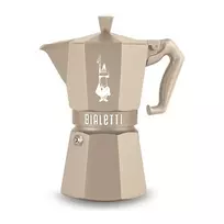 Bialetti MOKA EXCLUSIVE 6TZ Induction Moka Pot, Sand, 6 Cups