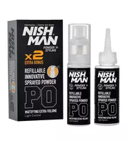 NISHMAN objemový stylingový pudr 20 + 20 g Refillable Sprayed Powder Plaukų formavimo priemonė