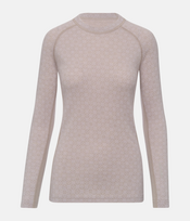 Termo marškinėliai Thermowave mot. Merino Snowflake LS pilka/smėlio