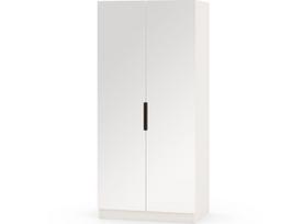 Spinta su veidrodžiu Mirtillo, 100x60x216 cm, balta