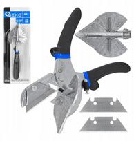 Geko pjovimo žirklės G01368 220 mm, pjovimo kampas 45°-135°, trapezoidinis peilis, metalinis korpusas, ergonomiška