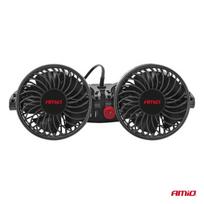 Automobilinis ventiliatorius Amio 12v su 2 Usb įkrovimo jungtimis